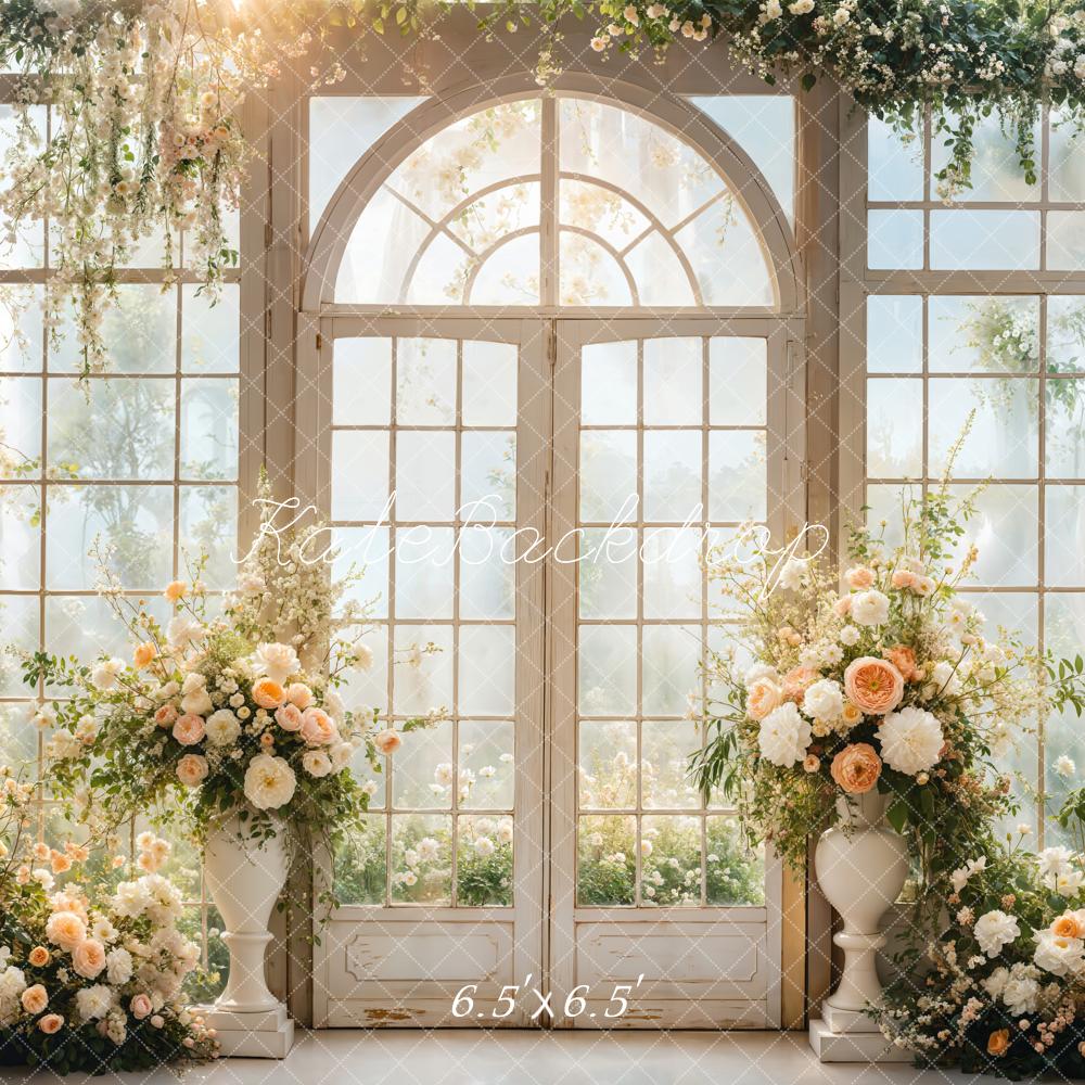 Kate Wedding Floral Arched Window Backdrop Designed by Emetselch -UK