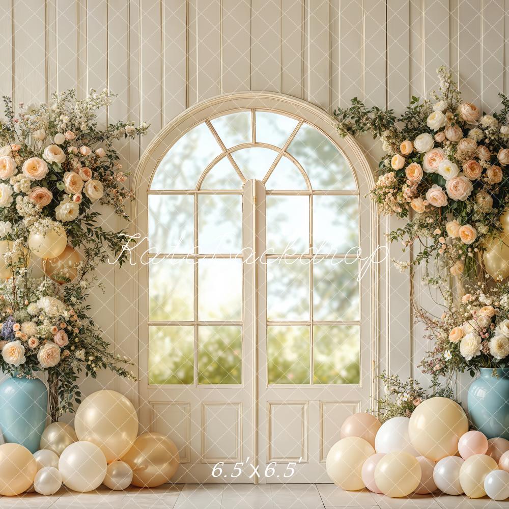 Kate Spring Wedding Floral Window Balloons Backdrop Designed by Emetselch -UK