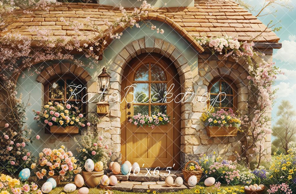 Kate Easter Cottage Floral Eggs Backdrop Designed by Emetselch -UK