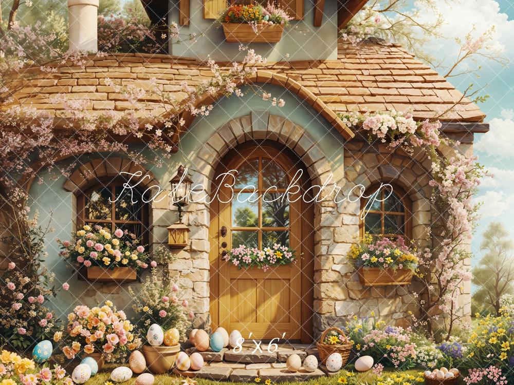 Kate Easter Cottage Floral Eggs Backdrop Designed by Emetselch -UK