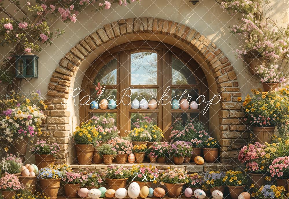 On Sale Kate Easter Floral Arched Window Backdrop Designed by Emetselch -UK