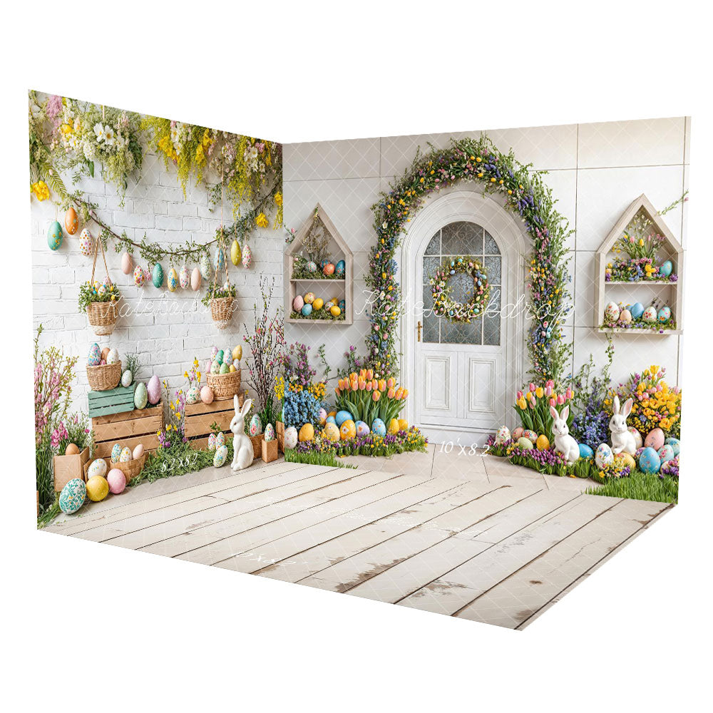 Kate Easter Bunny Floral Arch Egg Rustic Room Set -UK