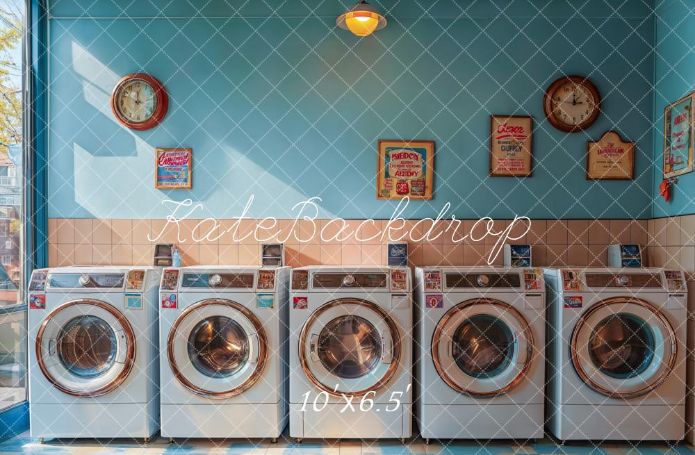 Kate Retro Laundry Room Sunlight Backdrop Designed by Emetselch -UK