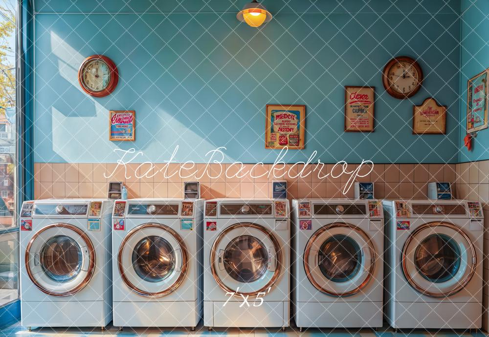 Kate Retro Laundry Room Sunlight Backdrop Designed by Emetselch -UK