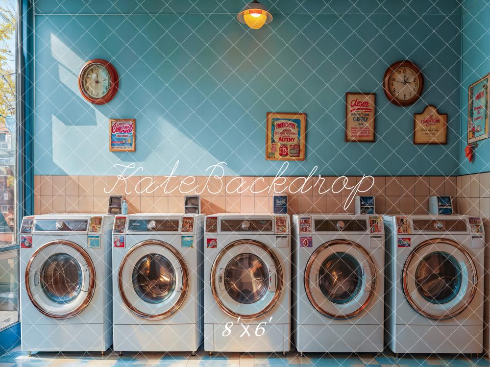 Kate Retro Laundry Room Sunlight Backdrop Designed by Emetselch -UK