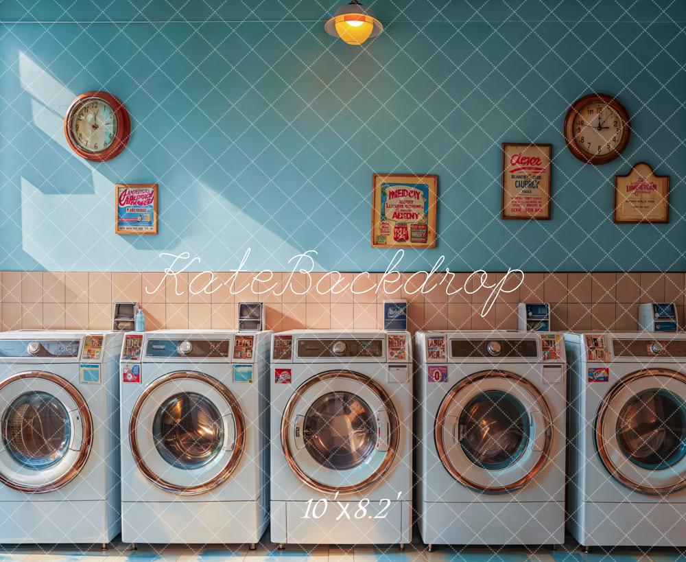 Kate Retro Laundry Room Sunlight Backdrop Designed by Emetselch -UK