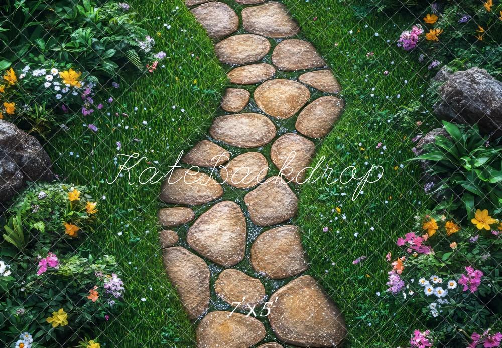 Kate Spring Stone Pathway Garden Floor Backdrop Designed by Mini MakeBelieve -UK