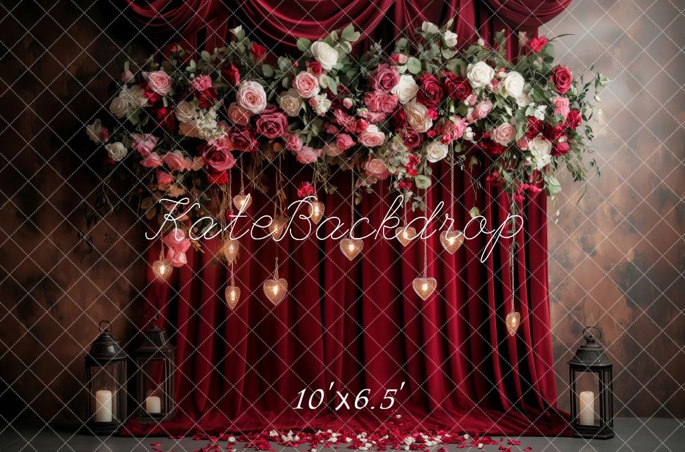 Kate Valentine Floral Wedding Roses Curtain Backdrop Designed by Patty Robert -UK