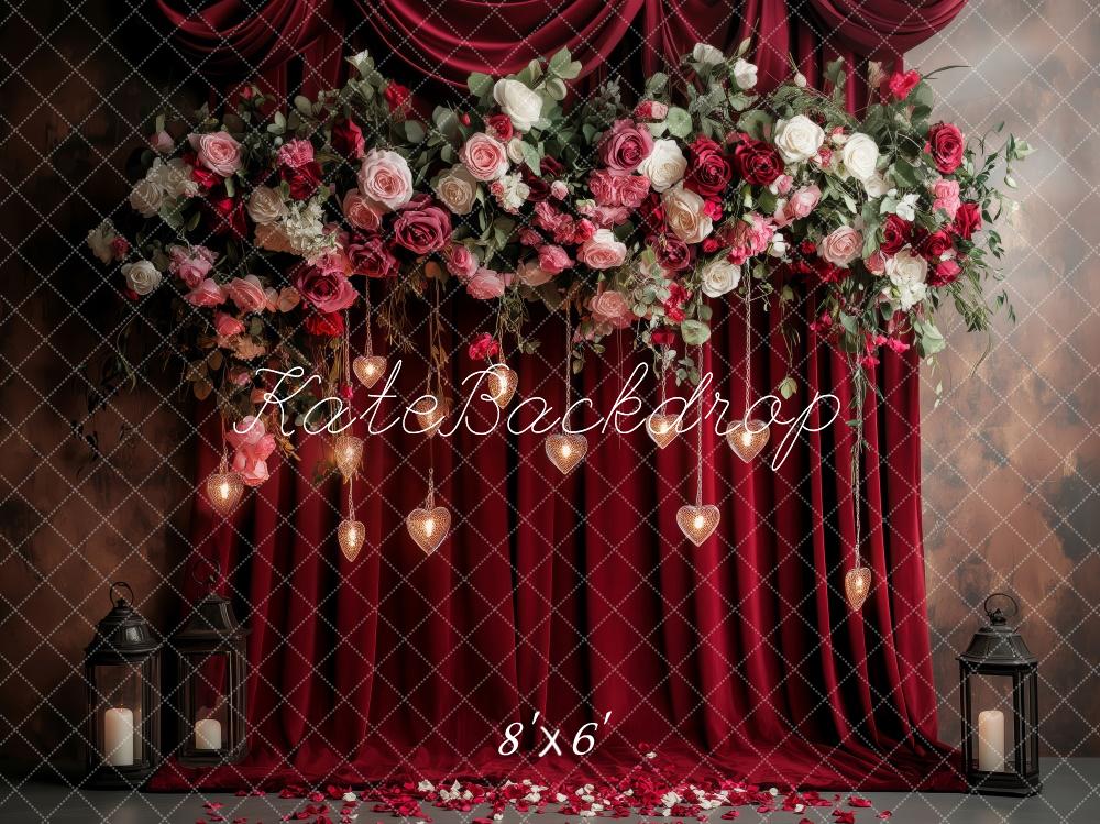 Kate Valentine Floral Wedding Roses Curtain Backdrop Designed by Patty Robert -UK