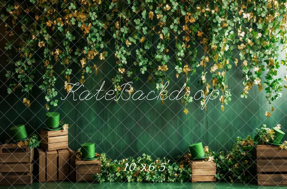 Kate St. Patrick's Day Shamrock Green Backdrop Designed by Patty Robert -UK