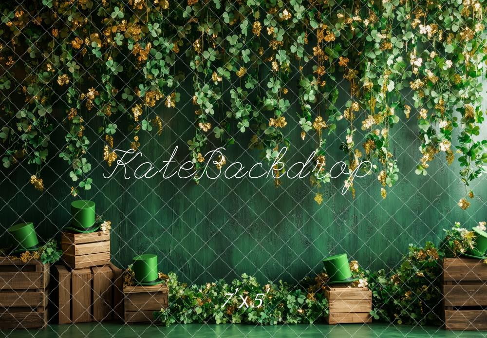 Kate St. Patrick's Day Shamrock Green Backdrop Designed by Patty Robert -UK