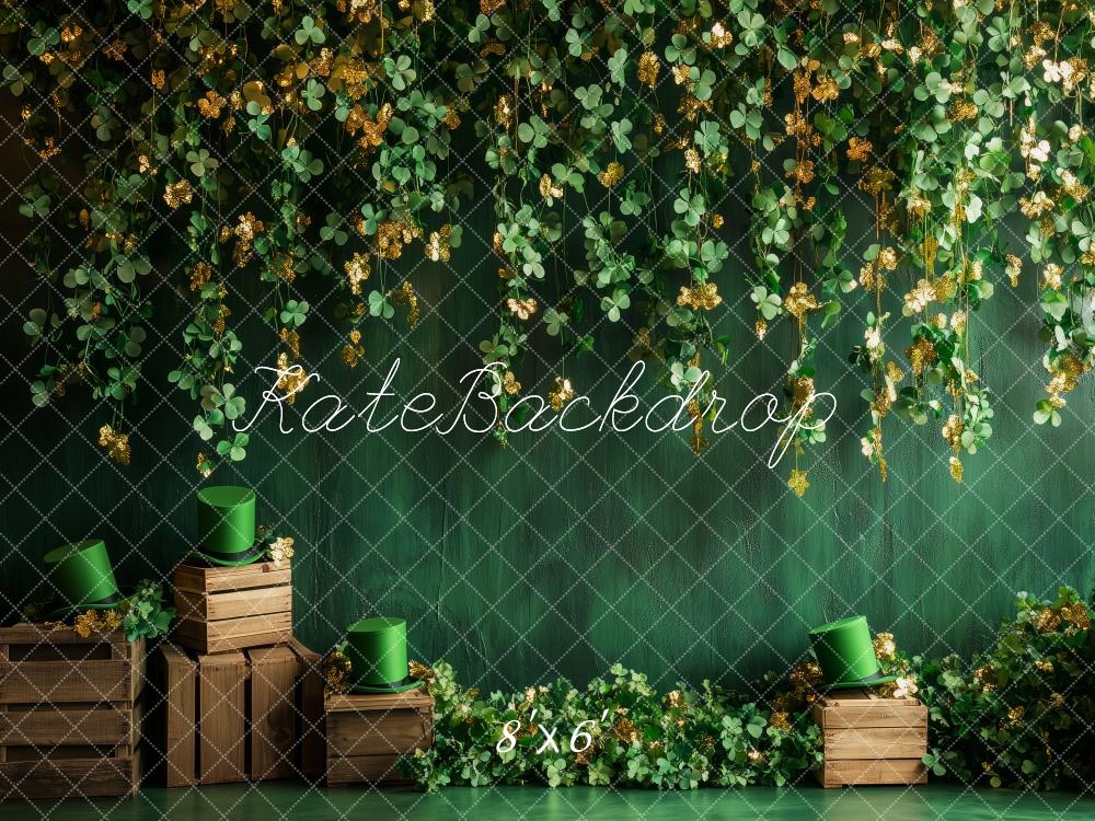 Kate St. Patrick's Day Shamrock Green Backdrop Designed by Patty Robert -UK