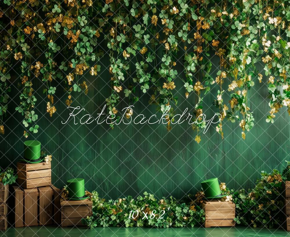 Kate St. Patrick's Day Shamrock Green Backdrop Designed by Patty Robert -UK