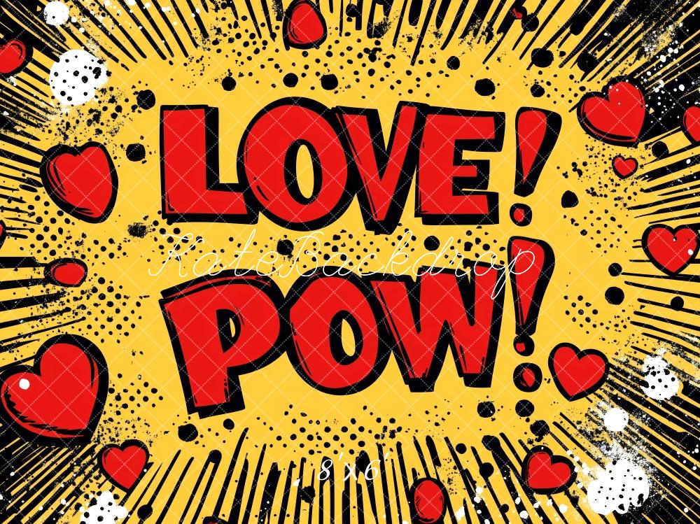 Kate Valentine Comic Pop Art Love Backdrop Designed by Patty Robert