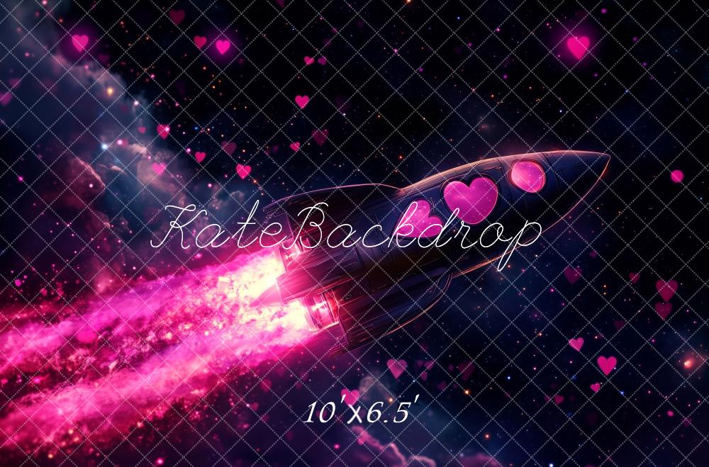 Kate Valentine Rocket Heart Space Galaxy Backdrop Designed by Patty Robert -UK