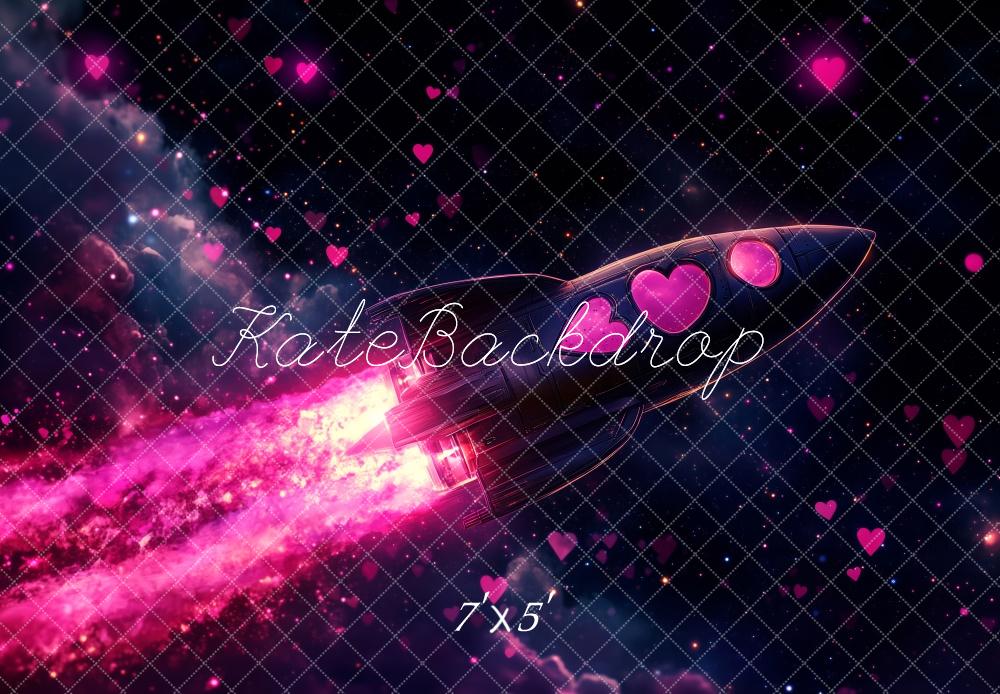 Kate Valentine Rocket Heart Space Galaxy Backdrop Designed by Patty Robert -UK