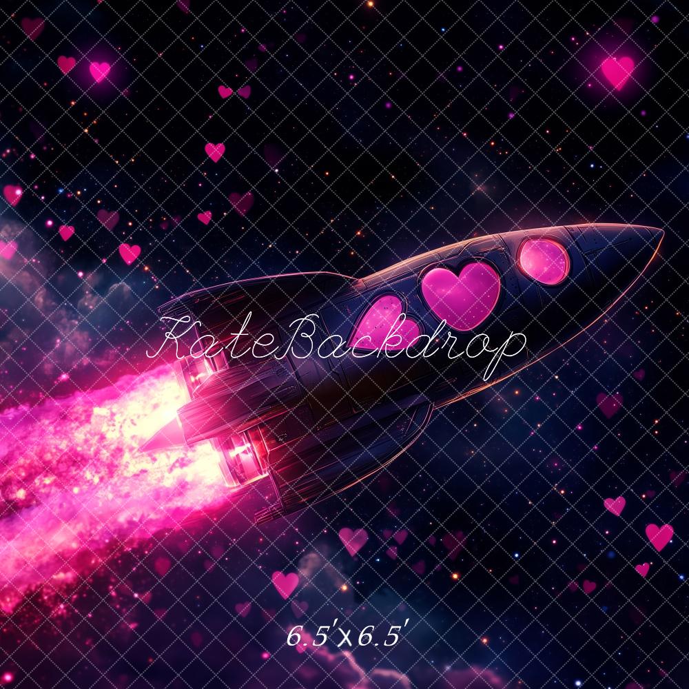 Kate Valentine Rocket Heart Space Galaxy Backdrop Designed by Patty Robert -UK