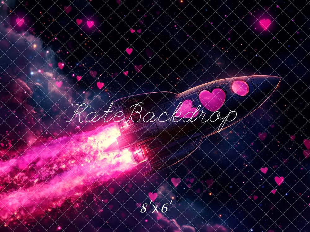 Kate Valentine Rocket Heart Space Galaxy Backdrop Designed by Patty Robert -UK