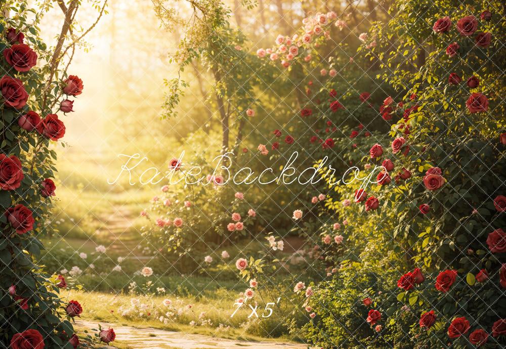 Kate Spring Garden Rose Sunlight Backdrop Designed by Emetselch