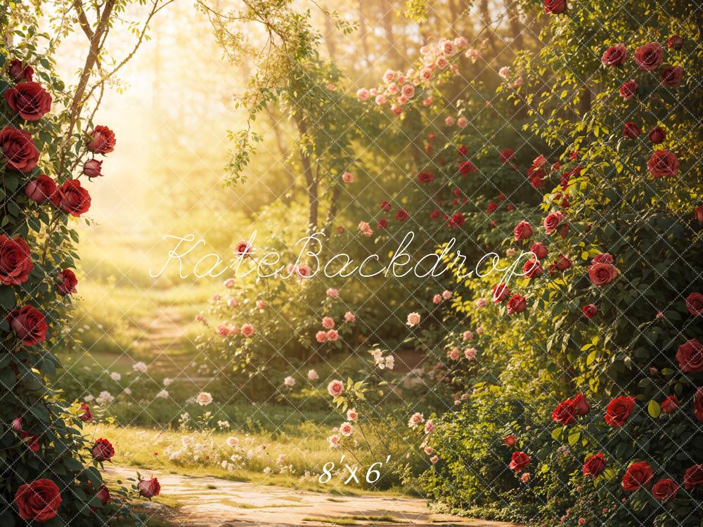 Kate Spring Garden Rose Sunlight Backdrop Designed by Emetselch