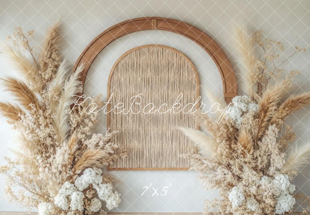 Kate Boho Floral Arch Neutral Backdrop Designed by Mini MakeBelieve