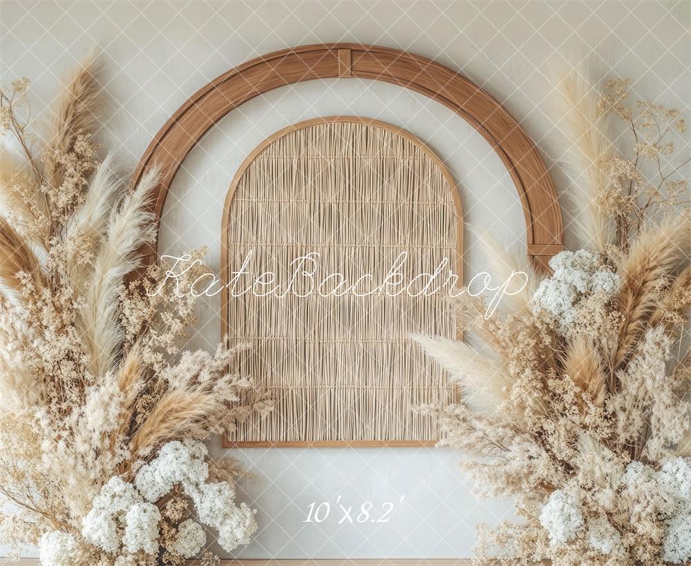 Kate Boho Floral Arch Neutral Backdrop Designed by Mini MakeBelieve