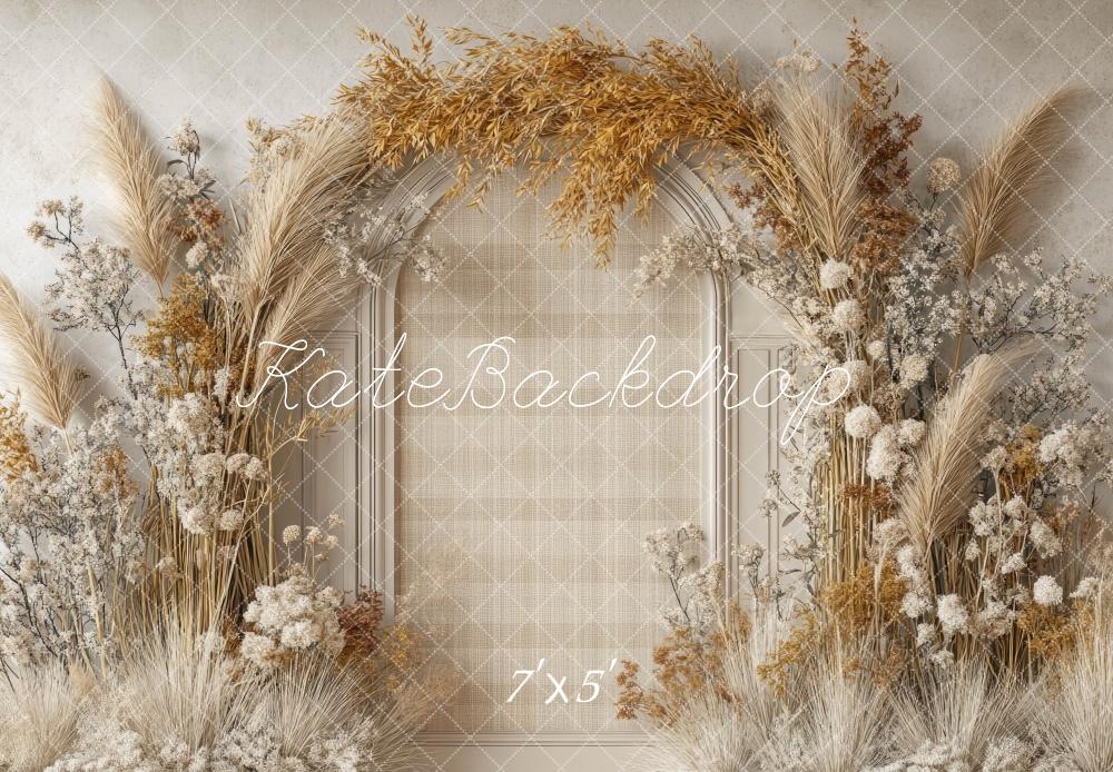 Kate Boho Reed Arch Beige Backdrop Designed by Mini MakeBelieve -UK