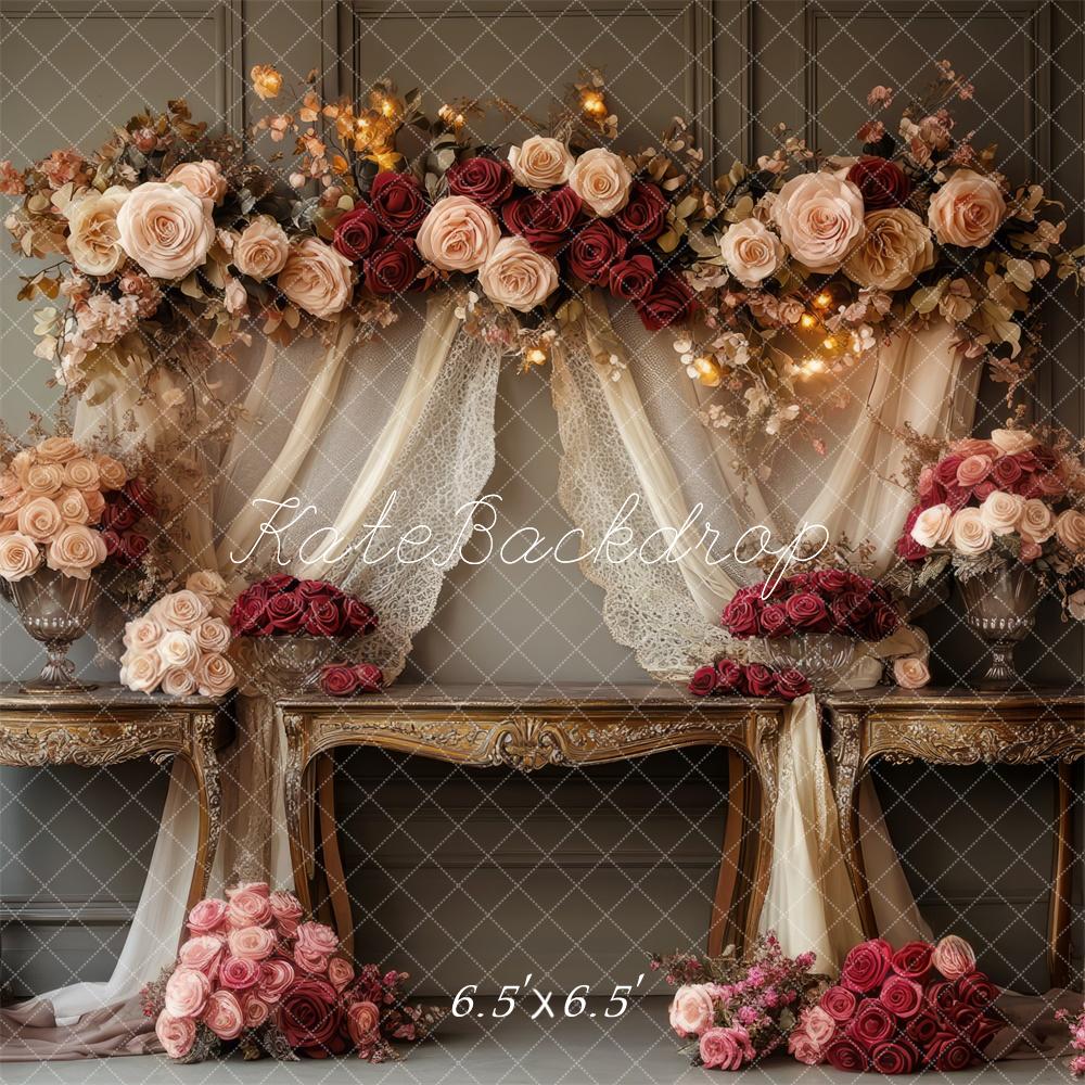 Kate Romantic Floral Arch Vintage Wedding Backdrop Designed by Mini MakeBelieve -UK