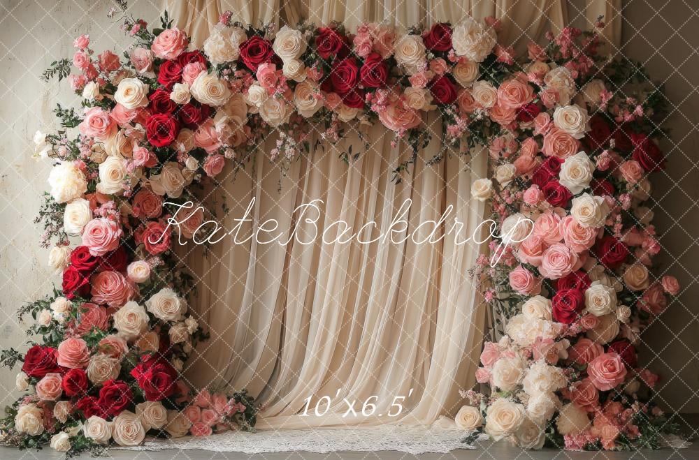 Kate Valentine Flower Arch Wedding Curtains Backdrop Designed by Mini MakeBelieve -UK