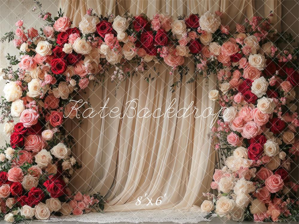 Kate Valentine Flower Arch Wedding Curtains Backdrop Designed by Mini MakeBelieve -UK