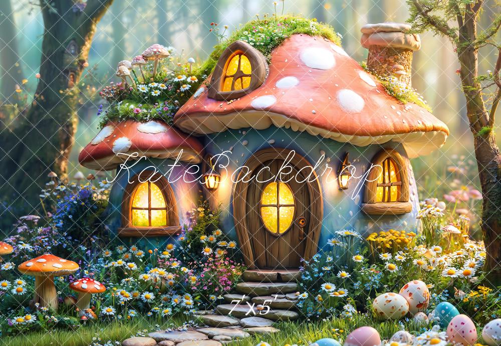 On Sale Kate Easter Fairy Mushroom House Forest Backdrop Designed by Emetselch -UK