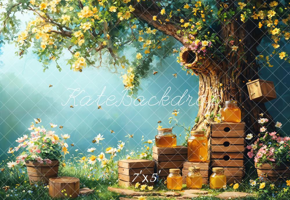 On Sale Kate Spring Honey Bee Tree Honeycomb Backdrop Designed by Emetselch -UK