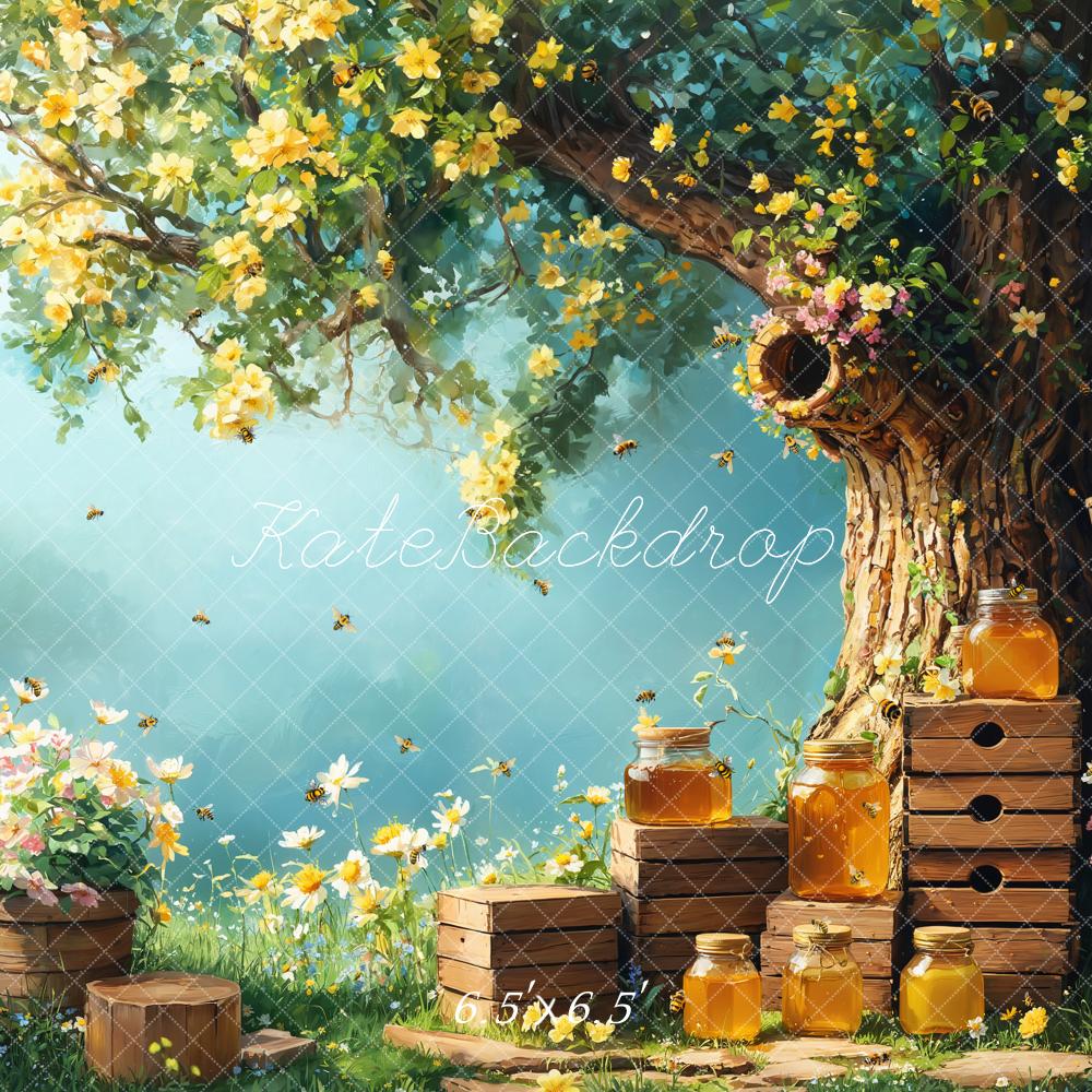 On Sale Kate Spring Honey Bee Tree Honeycomb Backdrop Designed by Emetselch -UK