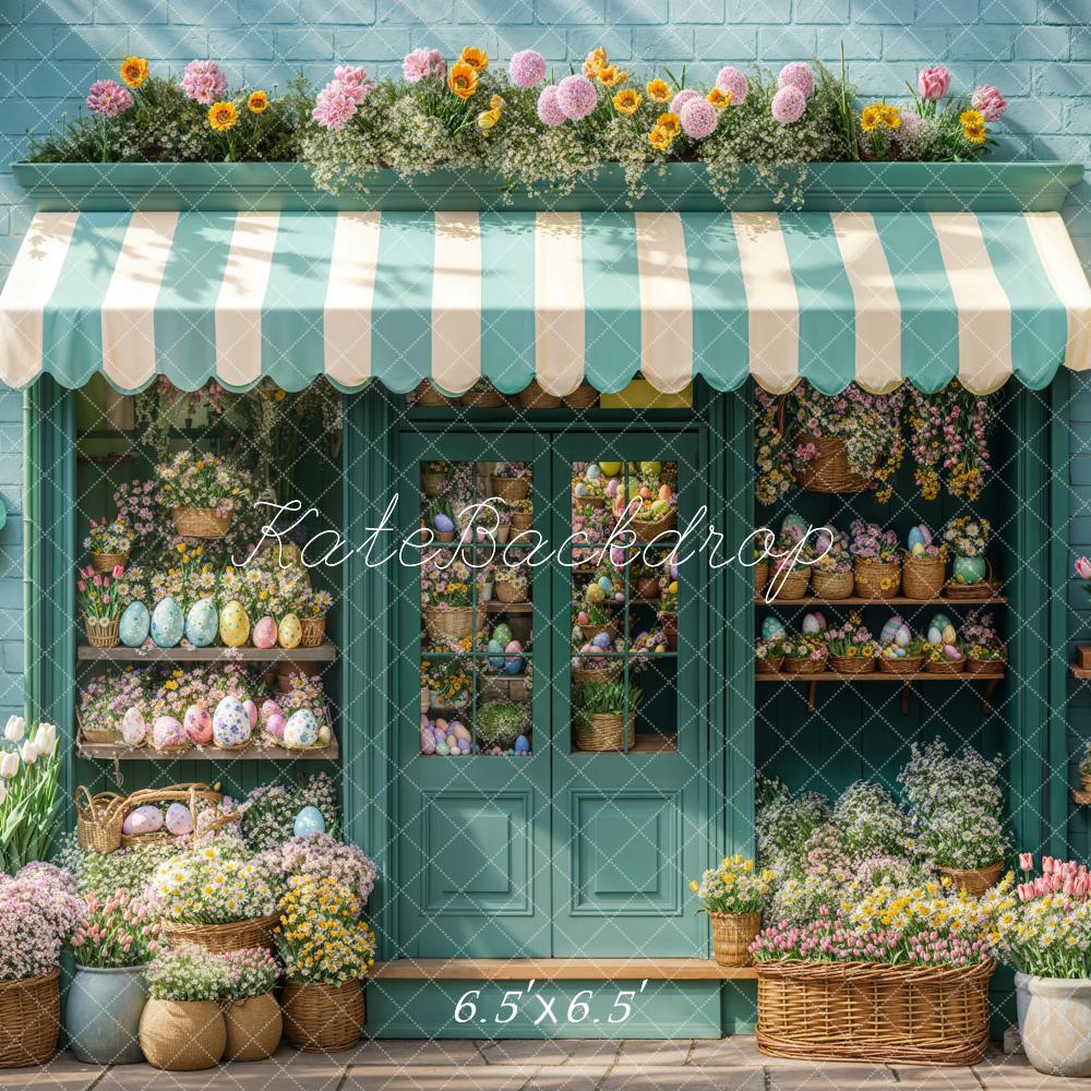 Kate Easter Flower Shop Blue Backdrop Designed by Emetselch -UK