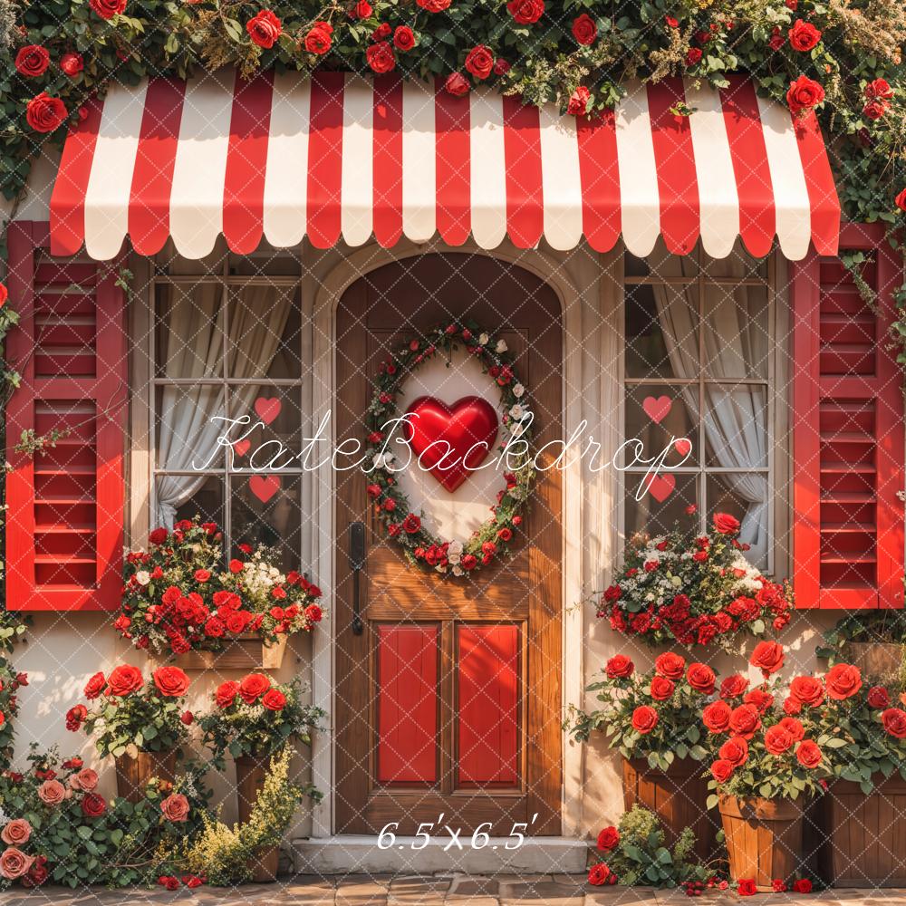 Kate Valentine Red Roses Heart Door Backdrop Designed by Emetselch -UK