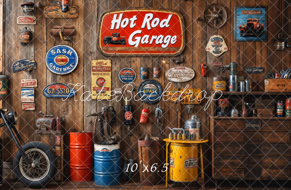 On Sale Kate Vintage Garage Wooden Wall Backdrop Designed by Emetselch -UK