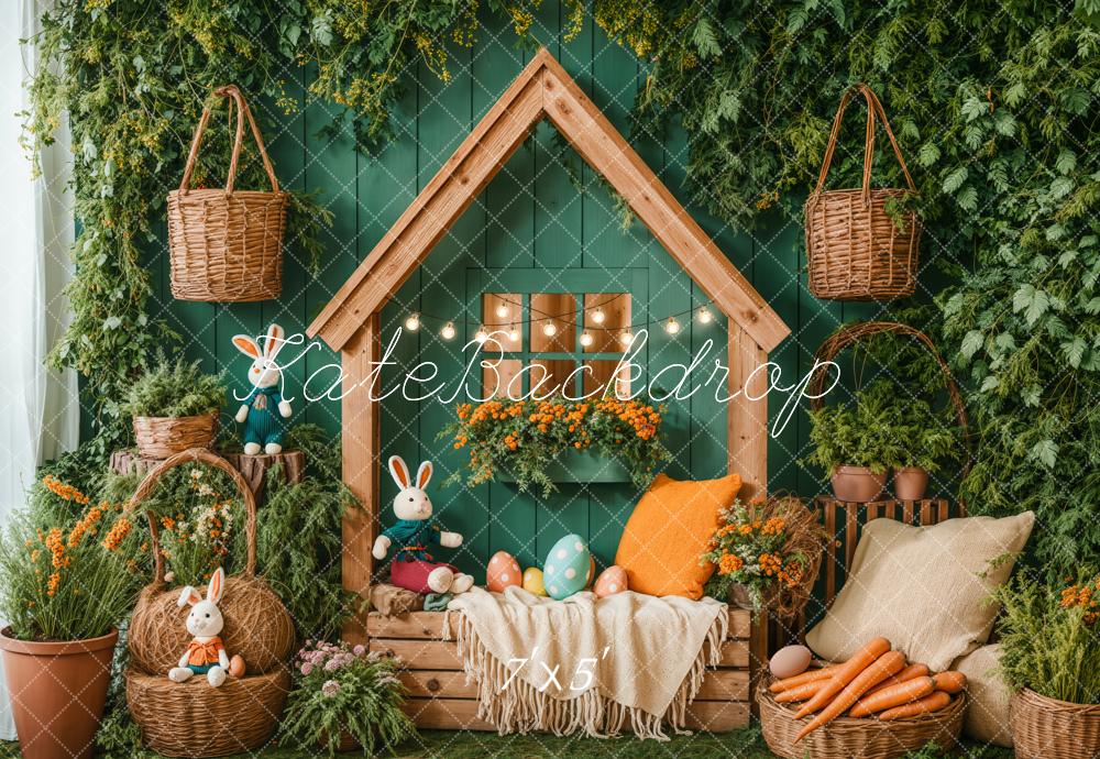 Kate Easter Bunny House Basket Blanket Backdrop Designed by Emetselch -UK