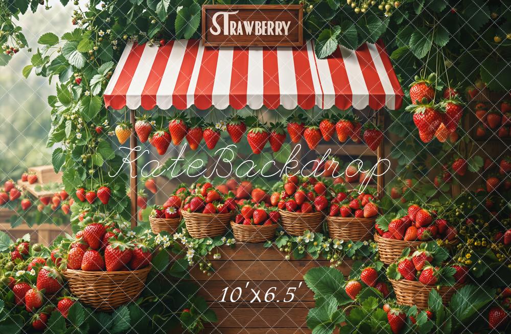 Kate Spring Strawberry Market Stand Basket Backdrop Designed by Emetselch