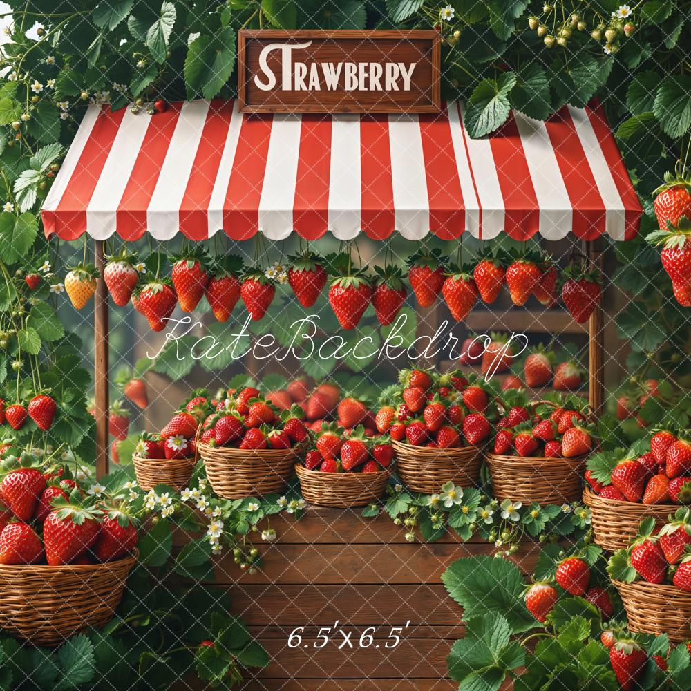 Kate Spring Strawberry Market Stand Basket Backdrop Designed by Emetselch