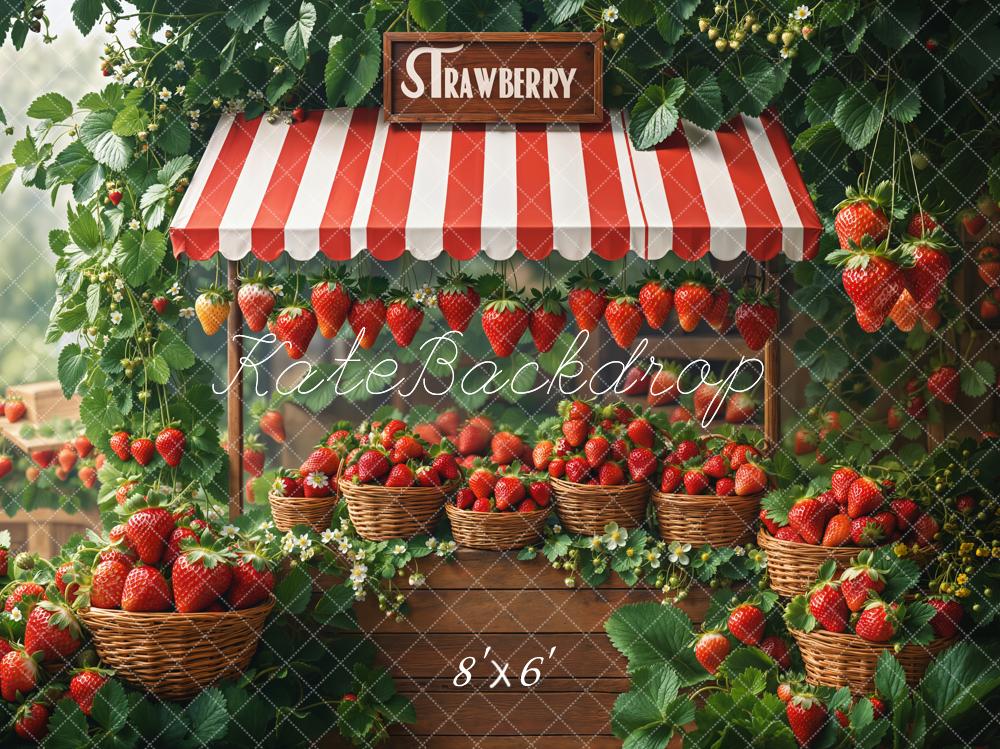 Kate Spring Strawberry Market Stand Basket Backdrop Designed by Emetselch