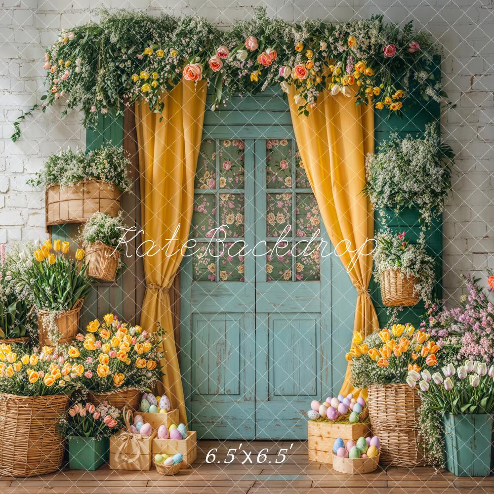 On Sale Kate Easter Floral Door Curtain Backdrop Designed by Emetselch