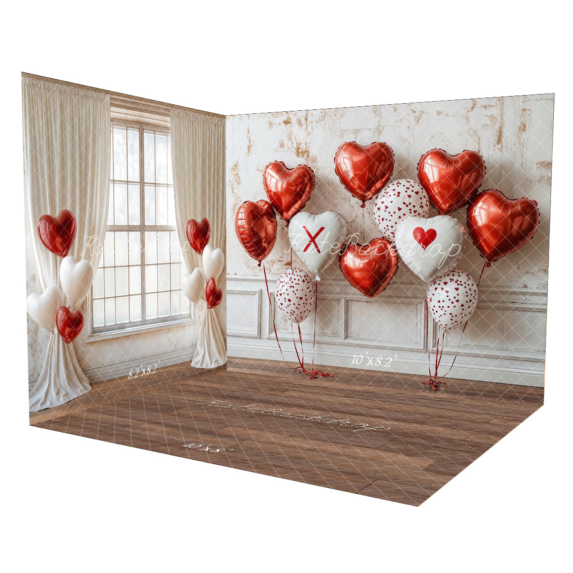 Kate Valentine Heart Balloon Wall Room Set