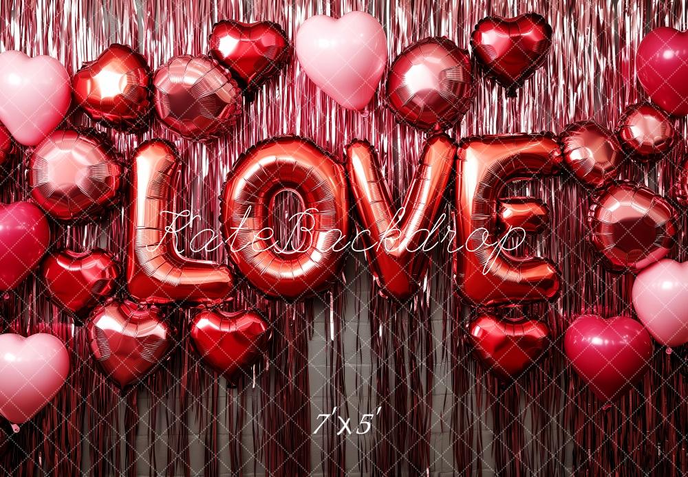 Lightning Deals Kate Valentine's Love Balloon Red Backdrop Designed by Patty Robert -UK