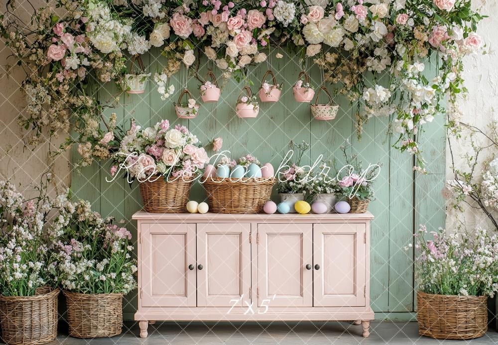 Kate Easter Floral Egg Cabinet Backdrop Designed by Patty Robert