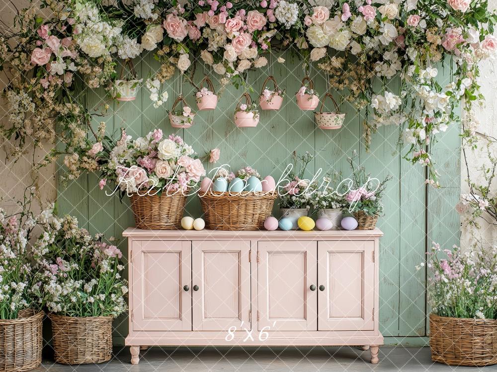 Kate Easter Floral Egg Cabinet Backdrop Designed by Patty Robert