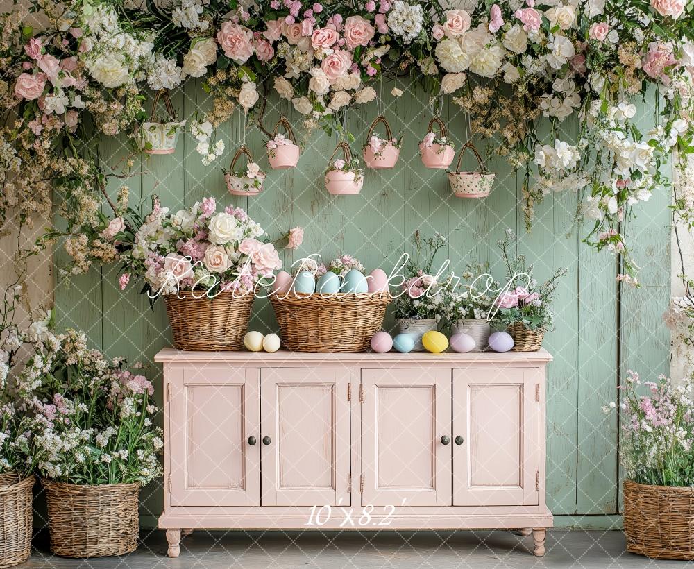 Kate Easter Floral Egg Cabinet Backdrop Designed by Patty Robert