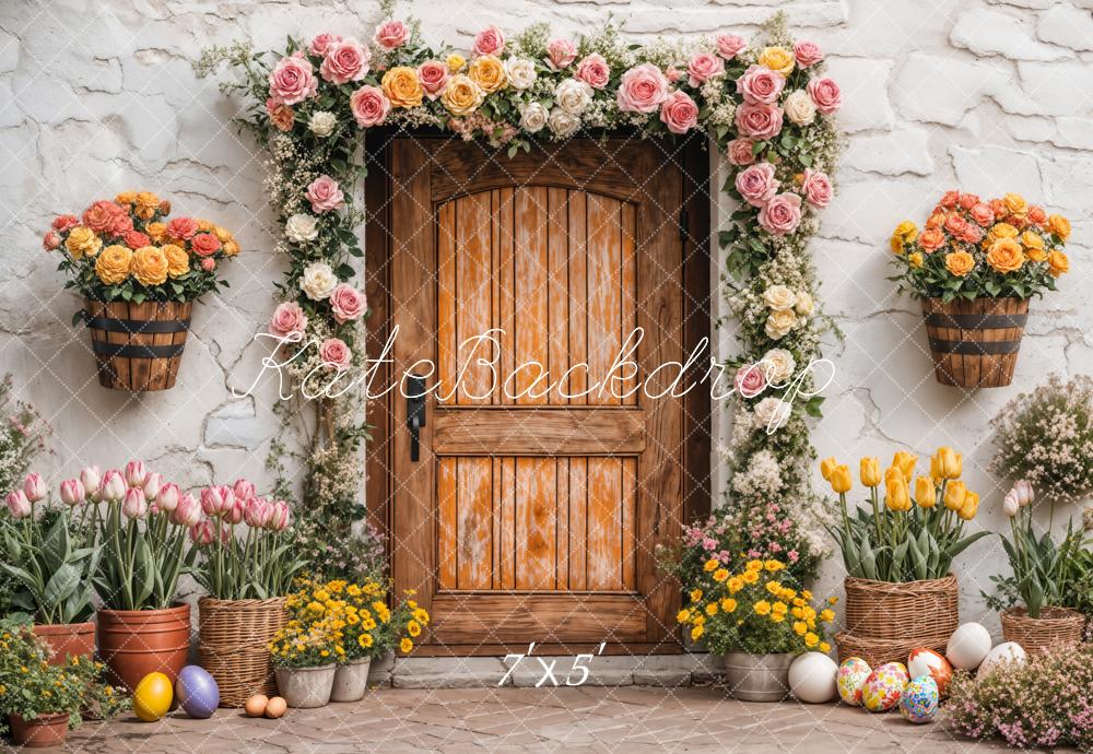 Lightning Deals Kate Easter Spring Flower Arch Door Backdrop Designed by Emetselch -UK