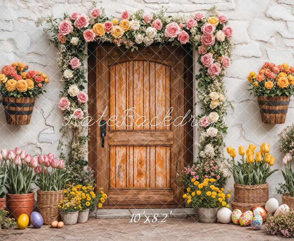 Lightning Deals Kate Easter Spring Flower Arch Door Backdrop Designed by Emetselch -UK