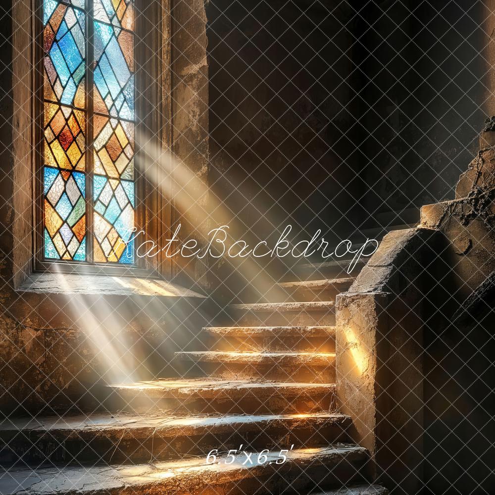 Kate Church Stained Glass Cascading Stairs Backdrop Designed by Emetselch