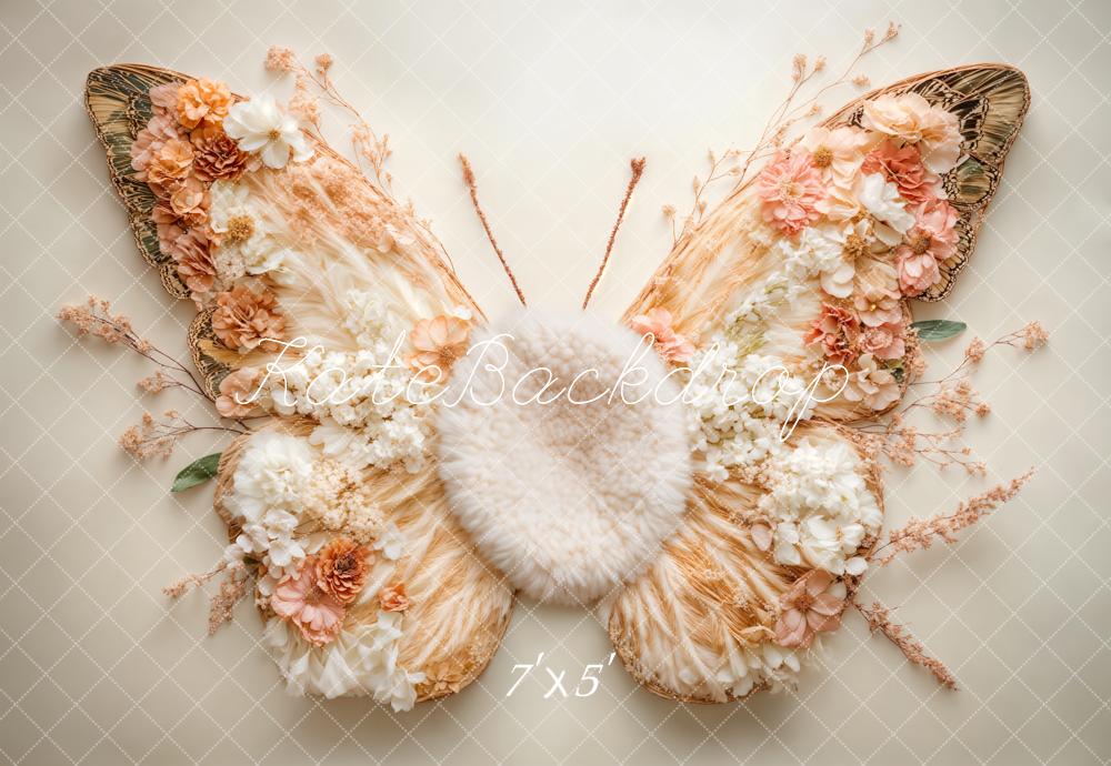 Kate Newborn Floral Butterfly Wings Floor Backdrop Designed by Emetselch